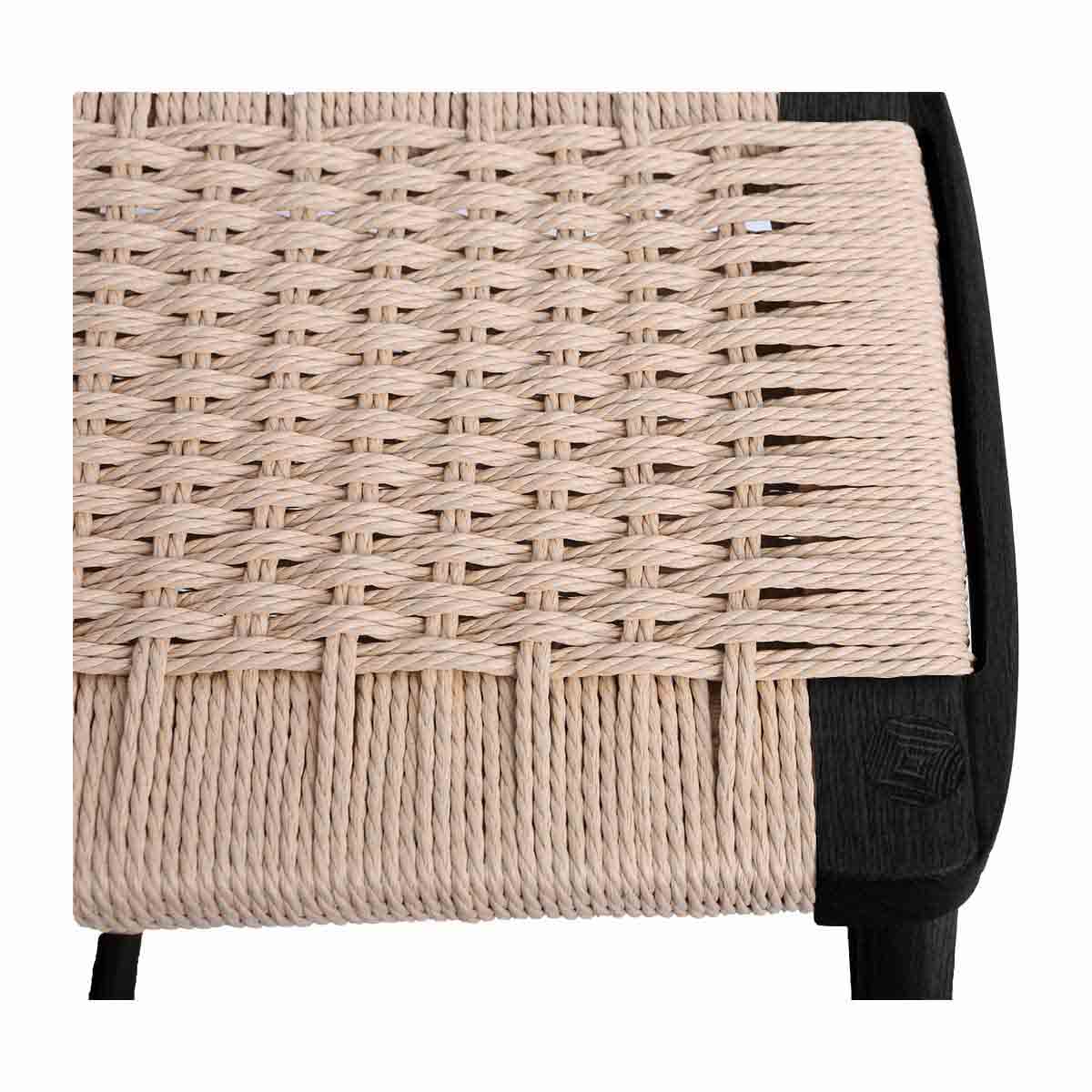 Fitzroy Rattan Bar Stool - Natural Wicker Counter Height Stool with Cushion - Perfect for Kitchen Island, Breakfast Nook & Outdoor Patio Seating