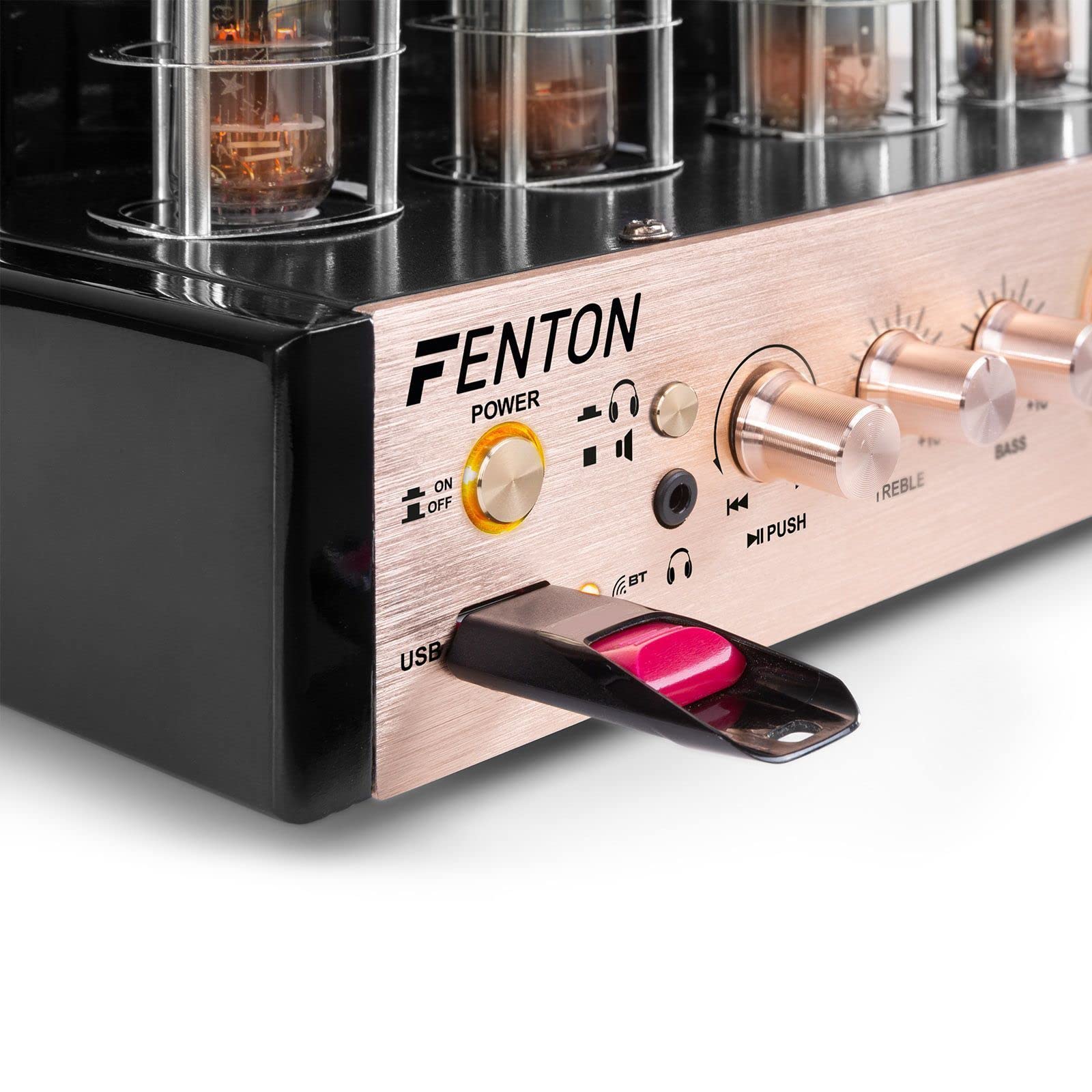 Fenton HiFi Tube Amplifier with Bluetooth 5.0 - Premium Home Stereo Audio System for Vinyl Records & Wireless Streaming - Perfect for Living Room, Home Theater & Music Studio