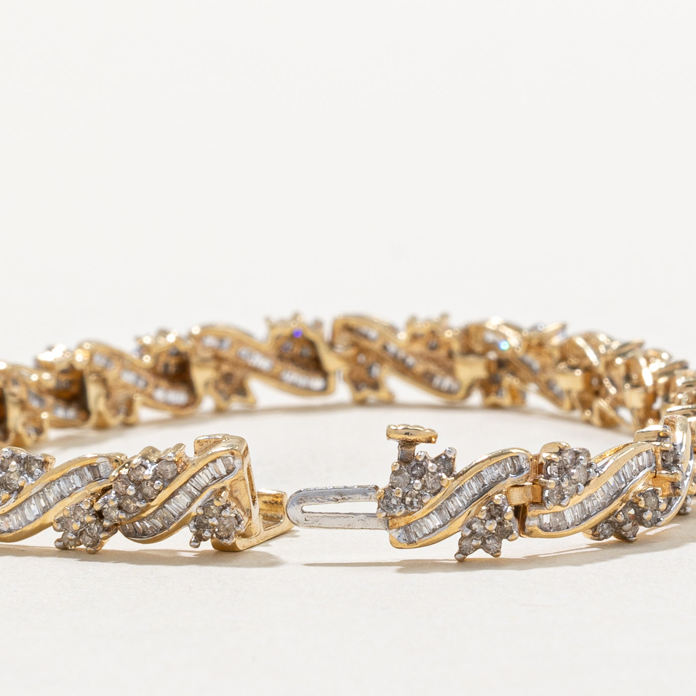2.50ctw Diamond Cluster Bracelet for Women - 6.5 Inch Adjustable Sterling Silver Tennis Bracelet - Perfect for Weddings, Anniversaries & Special Occasions