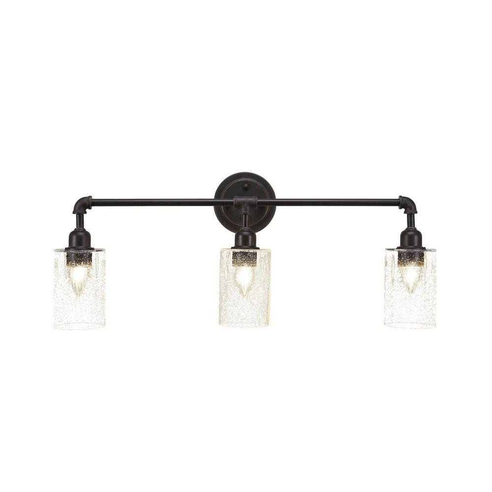 Toltec Lighting 183-DG-300 Vintage 3-Light Bathroom Vanity Bar with 4