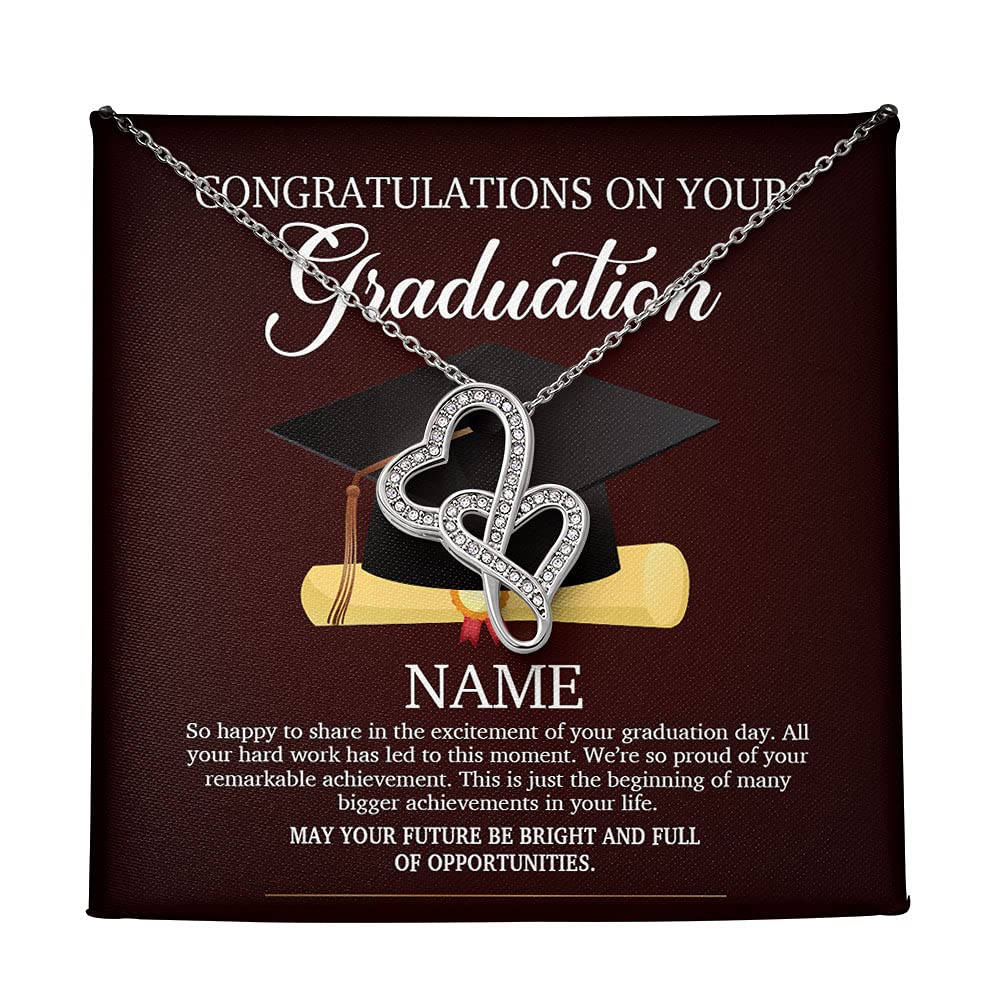 Personalized Graduation Name Necklace for Women - Custom Engraved Best Friend Jewelry Gift with Gift Box - Perfect for Graduation, Birthday, Anniversary & Special Occasions