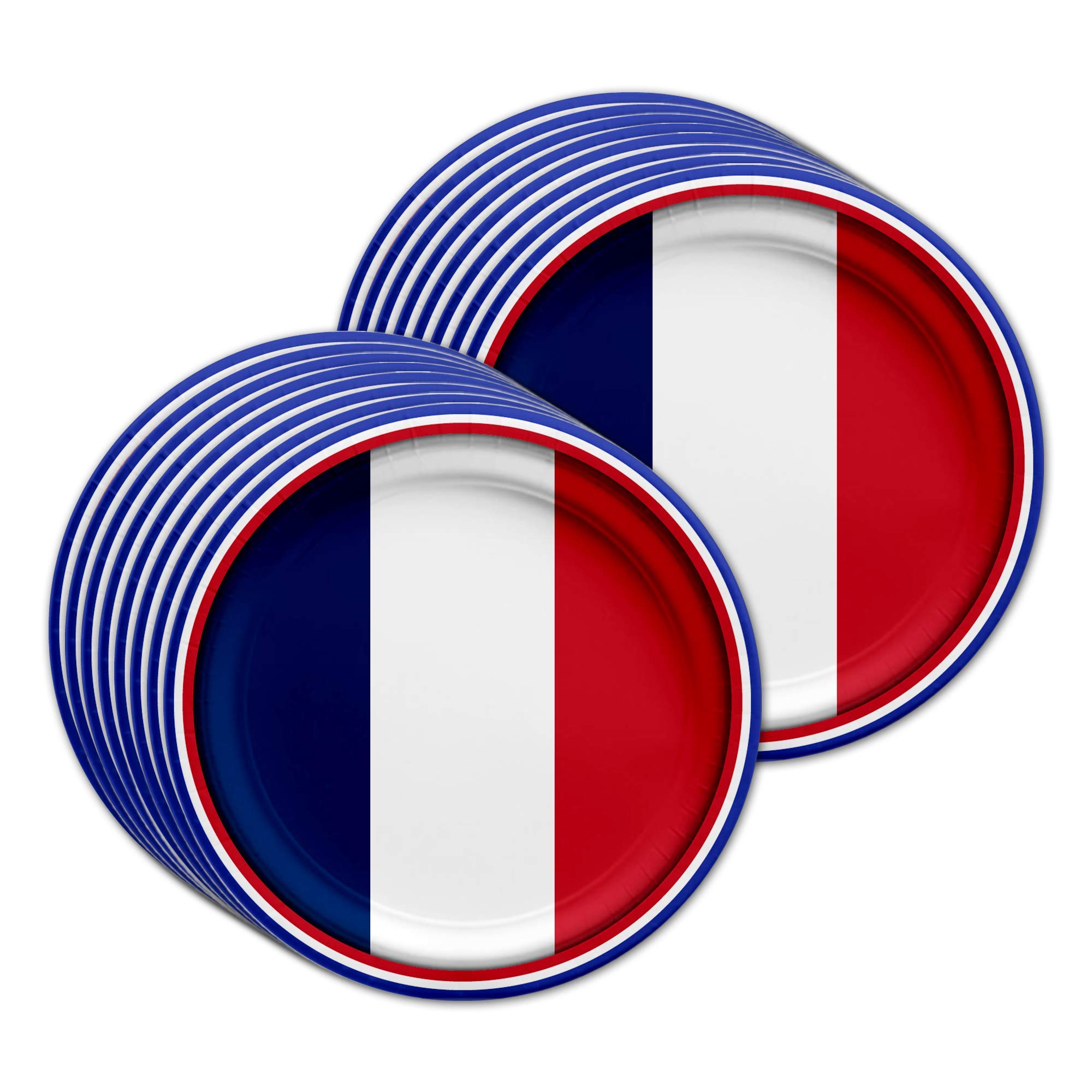 French Flag Themed Birthday Party Supplies Set - 16-Piece Tableware Kit with Plates, Napkins & Cups for Patriotic Celebrations & National Day Events