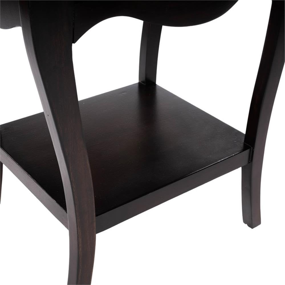 Beaumont Lane Mastercrafted Dark Brown Night Stand - Solid Wood Bedside Table for Bedroom, Living Room & Guest Room