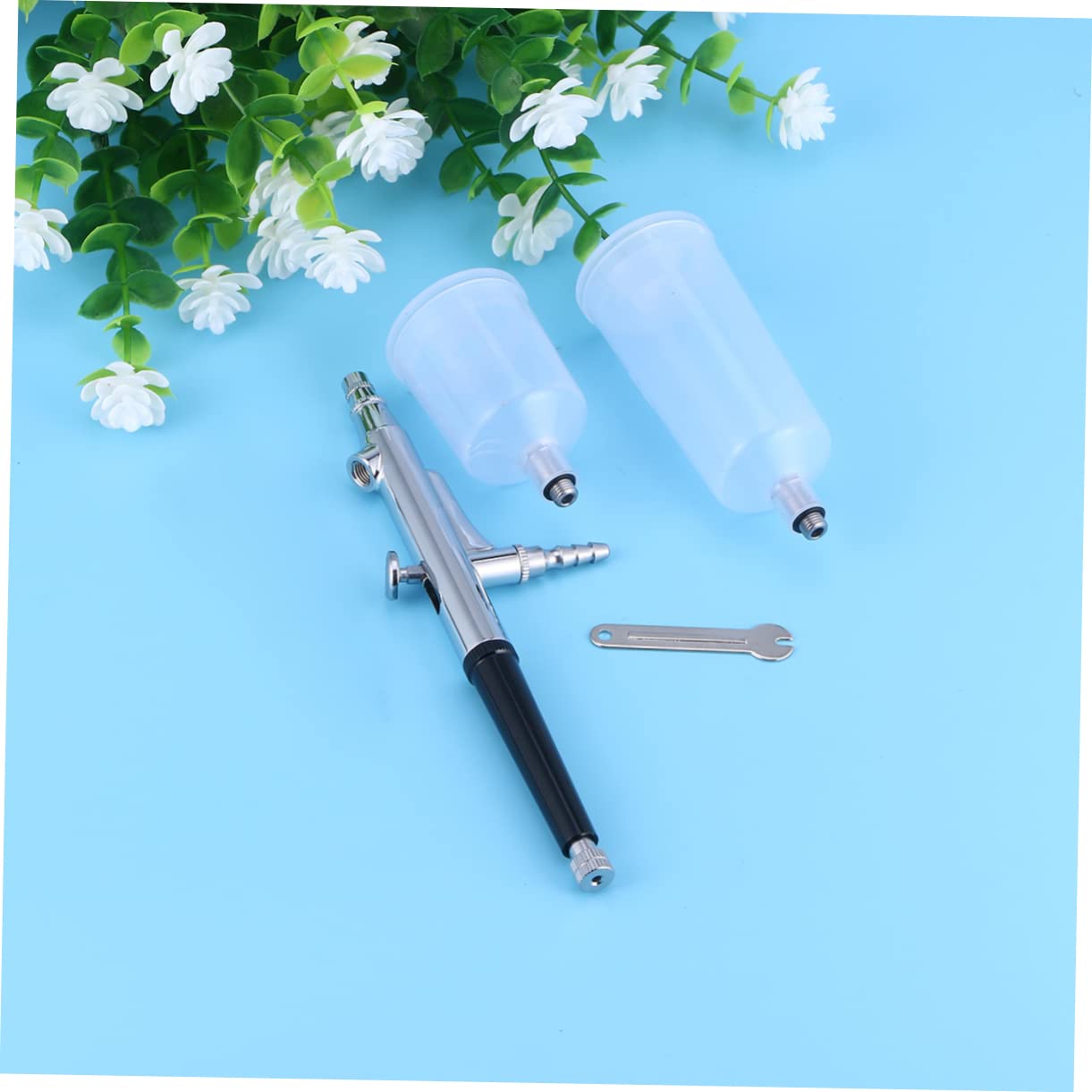 DOITOOL Professional 0.3mm Silver Airbrush Kit for Nail Art, Cake Decorating & Temporary Tattoos - Gravity Feed Air Brush Pen Set - Perfect for DIY Crafts, Body Painting & Food Design