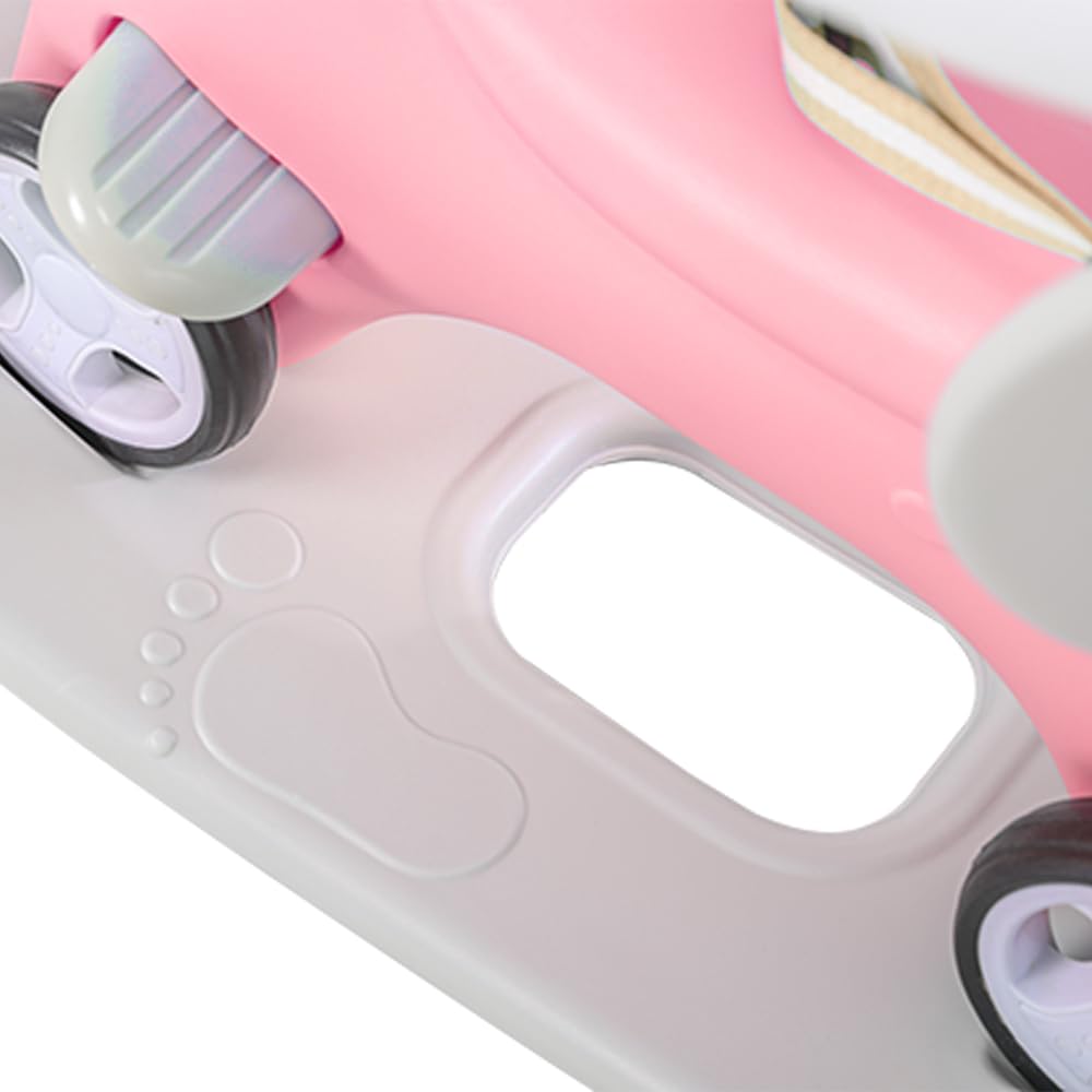 4 in 1 Rocking Horse & Balance Bike for Toddlers 1.5-3 Years Old - Push Handle Ride On Toy with Adjustable Backrest & Balance Board - Safe Baby Rocking Toy Gift for Boys & Girls (Pink) - Perfect for Indoor Play, Birthday Presents & Early Childhood Development