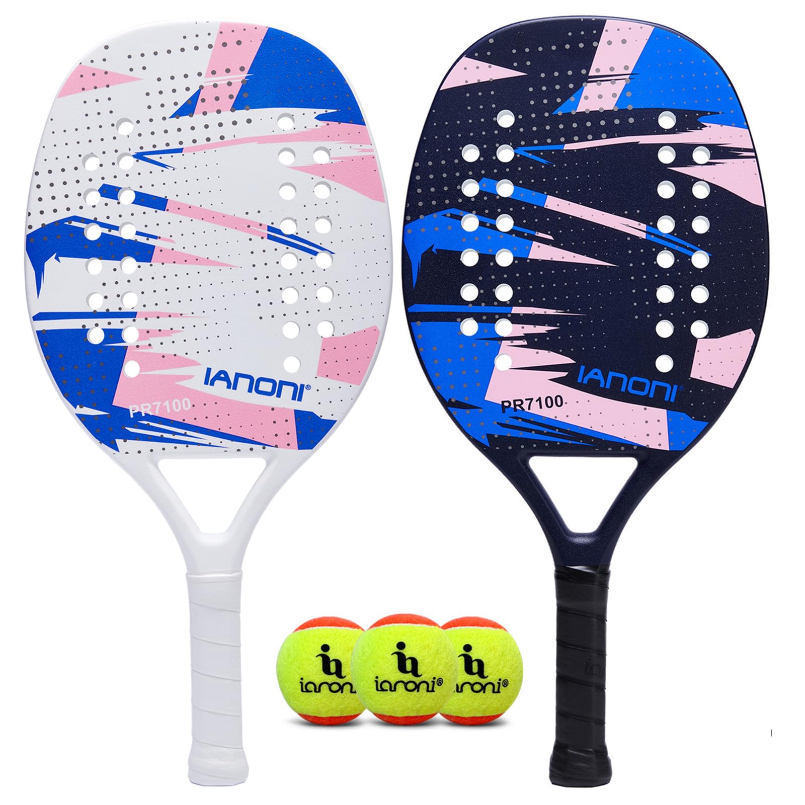 Premium Carbon Fiber Beach Tennis Paddle with EVA Memory Foam Core - Lightweight & Durable Racket for Beach Tennis, Paddleball & Outdoor Sports - Perfect for Beach Games, Backyard Fun & Waterfront Activities