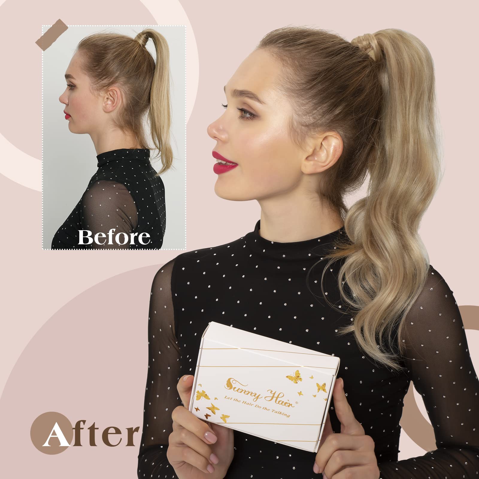 Premium Soft Human Hair Ponytail Extension - Natural Look & Comfortable Wear for Daily Styling, Parties & Special Occasions