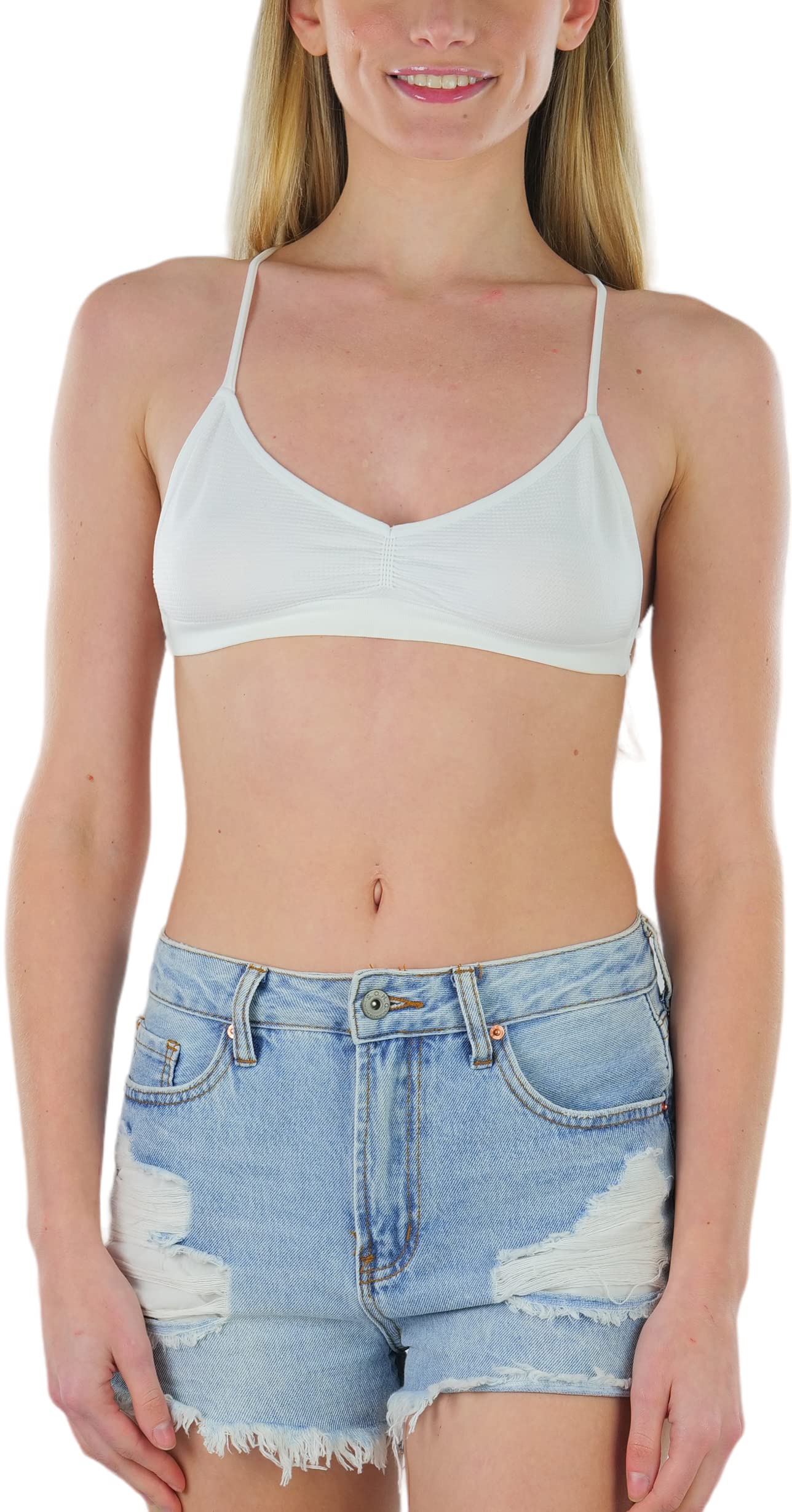 ToBeInStyle Women's Lightweight Wireless Bralette - Comfortable Lace Lounge Bra for Yoga, Sleep & Everyday Wear
