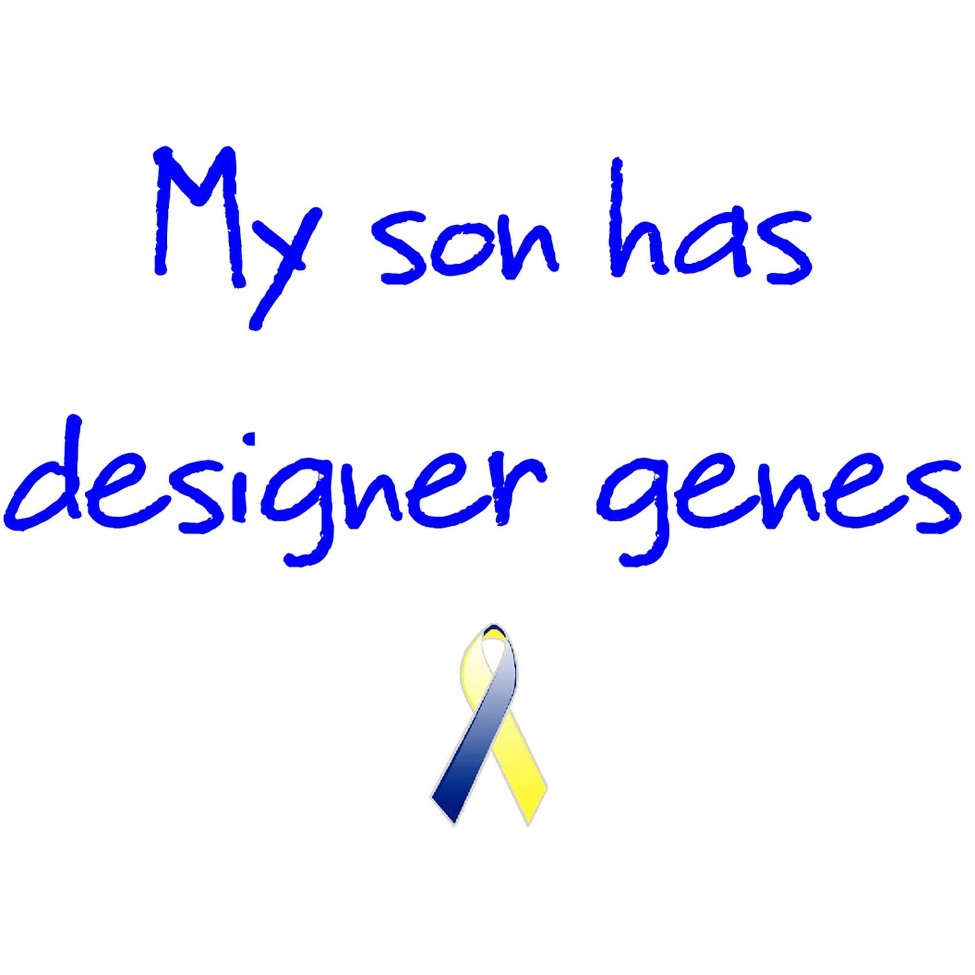 Designer Genes Son Ribbon Oval Sticker - Funny Car Bumper Decal for Vehicles, Laptops & Windows - Perfect for Parents, Family Gifts & Proud Mom/Dad Showcase