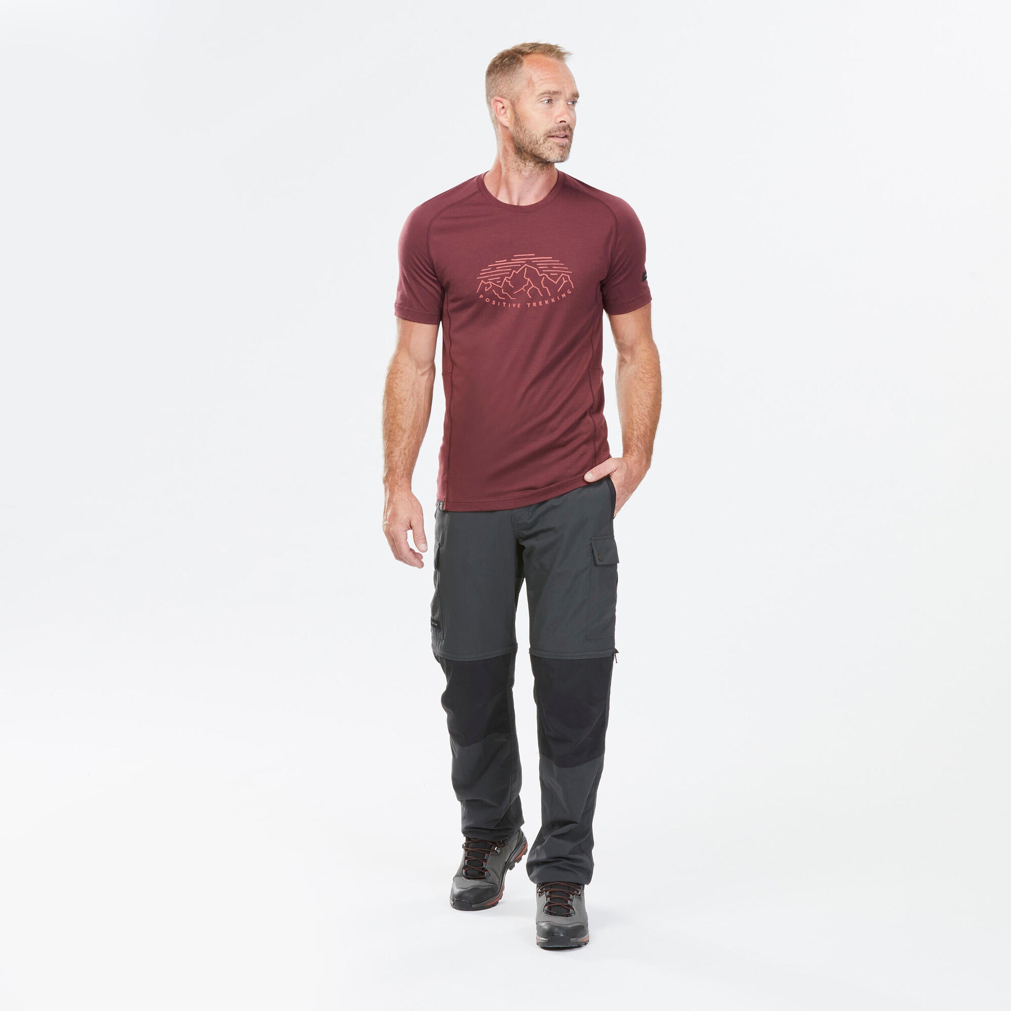 Forclaz Men's MT100 2-in-1 Convertible Hiking Pants with Zip-Off Legs - Lightweight Quick-Dry Trekking Trousers for Outdoor Adventures & Travel