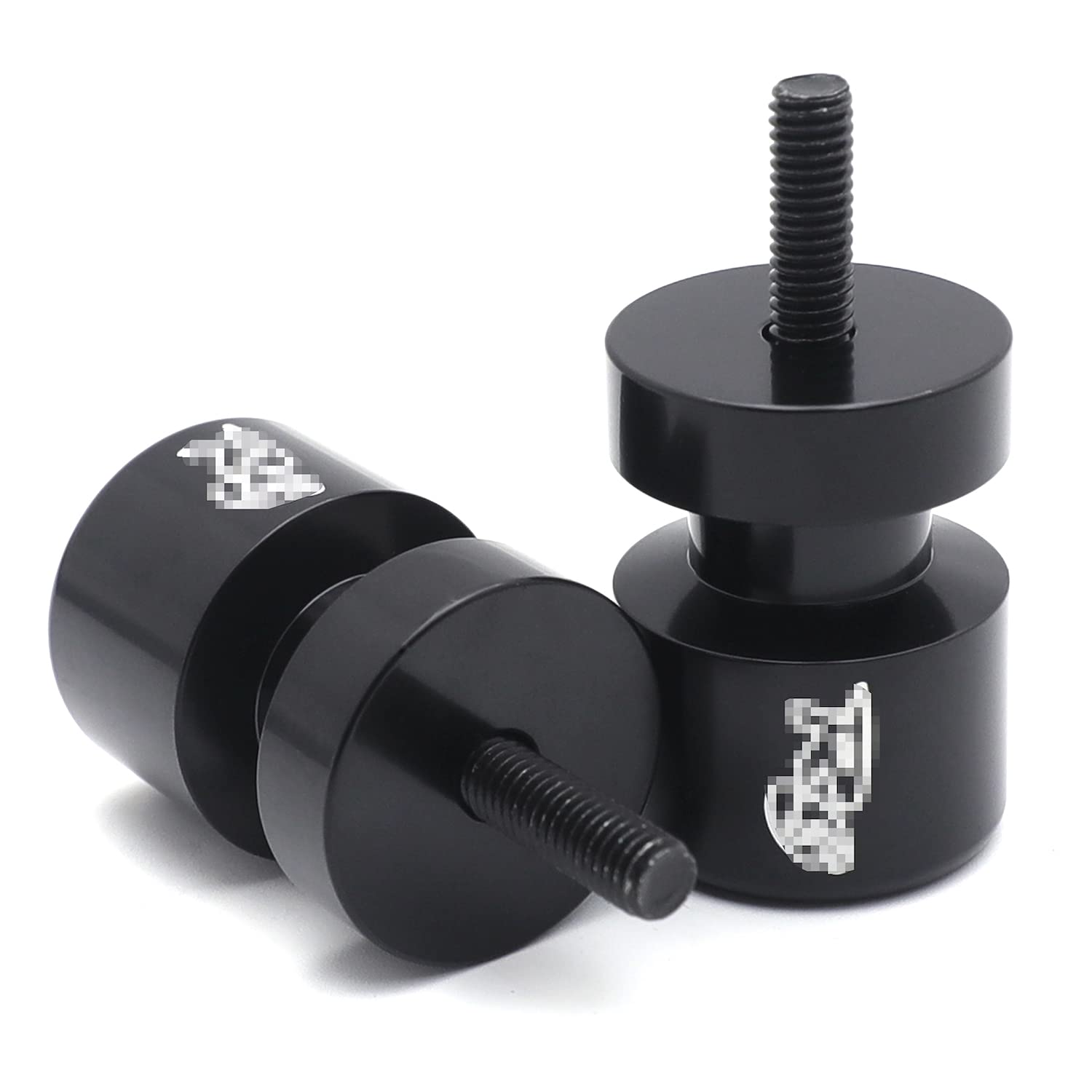 Aprilia RSV Mille (S/R) 1999-2008 & Triumph Daytona 675R 2011-2012 Swingarm Spools - 6mm Black Motorcycle Sliders with R6 Engraved Logo (P/N: MT221-003-BK1-R6) - Perfect for Bike Maintenance, Stand Use & Parking Protection