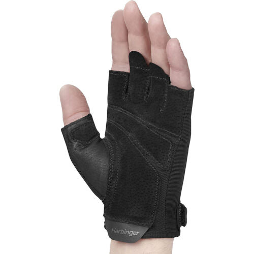 Harbinger Unisex Power Gloves 2.0 - Black Weight Lifting Gloves for Gym, Cross Training & Workout - Enhanced Grip & Wrist Support for Weightlifting, Pull-Ups & Fitness Training