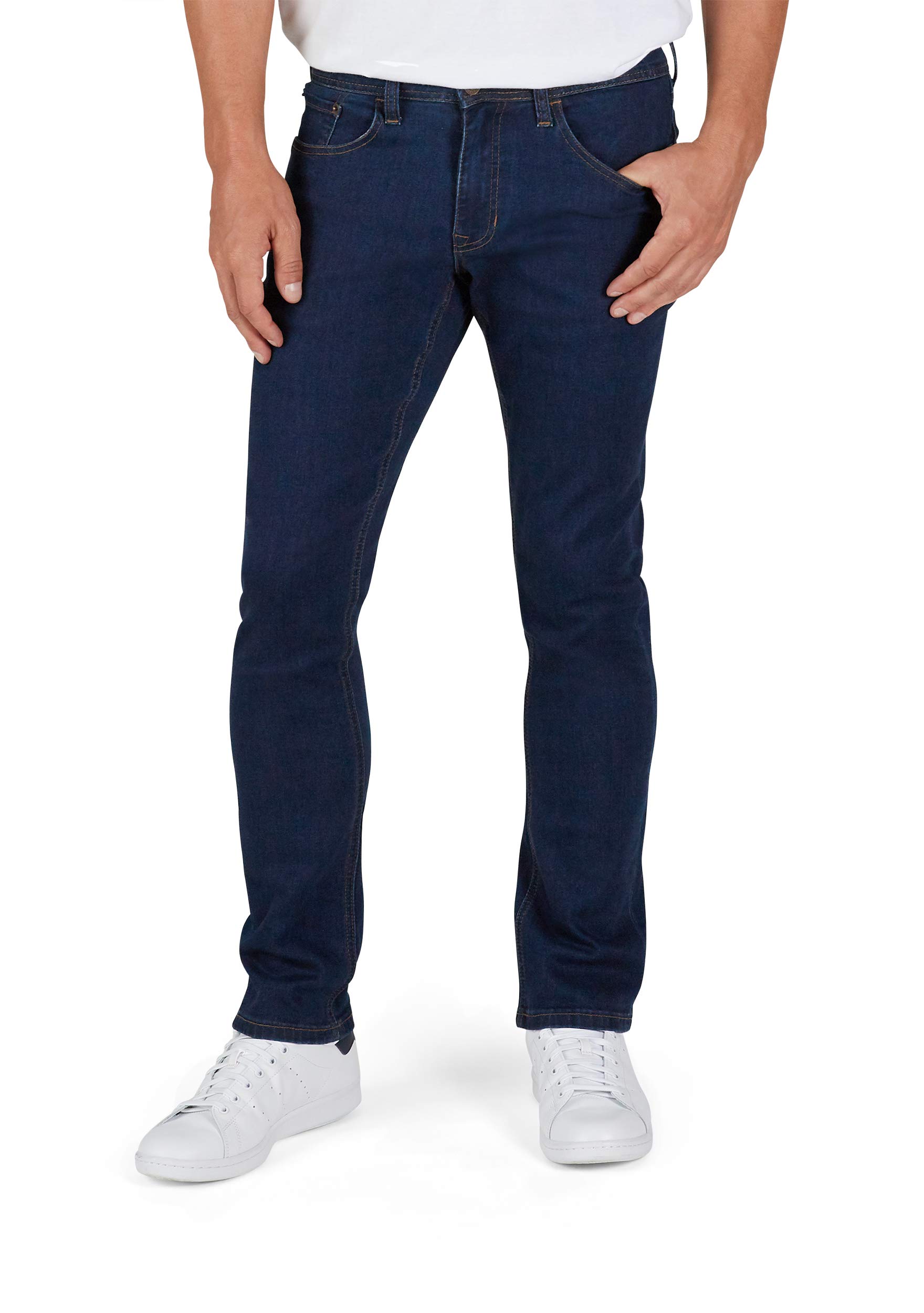 IZOD Men's Comfort Stretch Straight Fit Jeans - Raw Wash Denim Pants for Casual Wear & Everyday Comfort | Perfect for Work, Weekend Outings & Relaxed Style