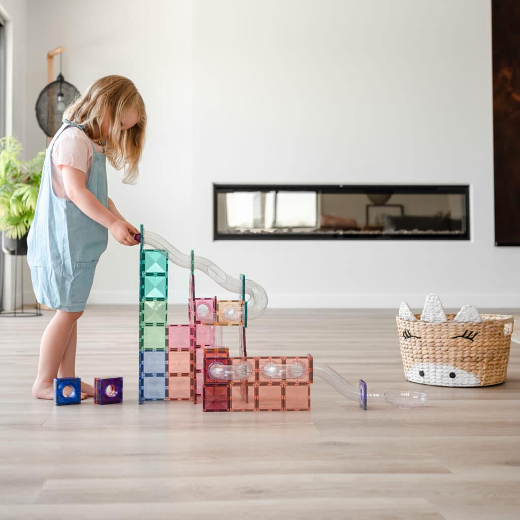 Connetix Magnetic Tiles Pastel Ball Run 80 Piece Pack - STEM Educational Building Toys for Kids, Creative Construction Playset for Indoor & Outdoor Fun