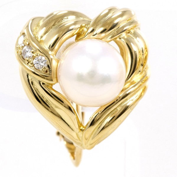 18K Yellow Gold Akoya Pearl and Diamond Stud Earrings for Women - Elegant Pearl Jewelry Gift for Wedding, Anniversary & Special Occasions