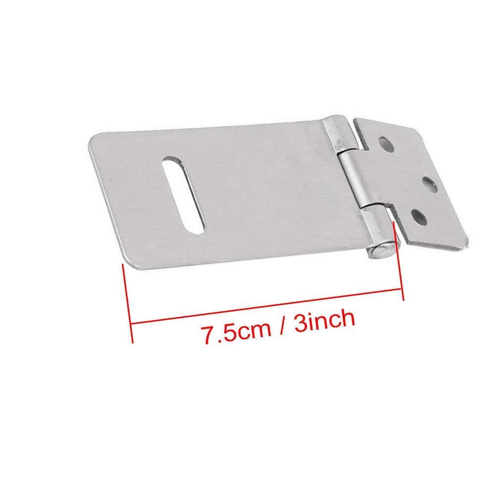 XMHF 2-Pack 3-Inch Stainless Steel Hasp Staple with Padlock - Heavy Duty Door Latch for Push/Sliding/Barn Doors, Gates & Sheds - Rustproof Security Lock for Outdoor & Indoor Use