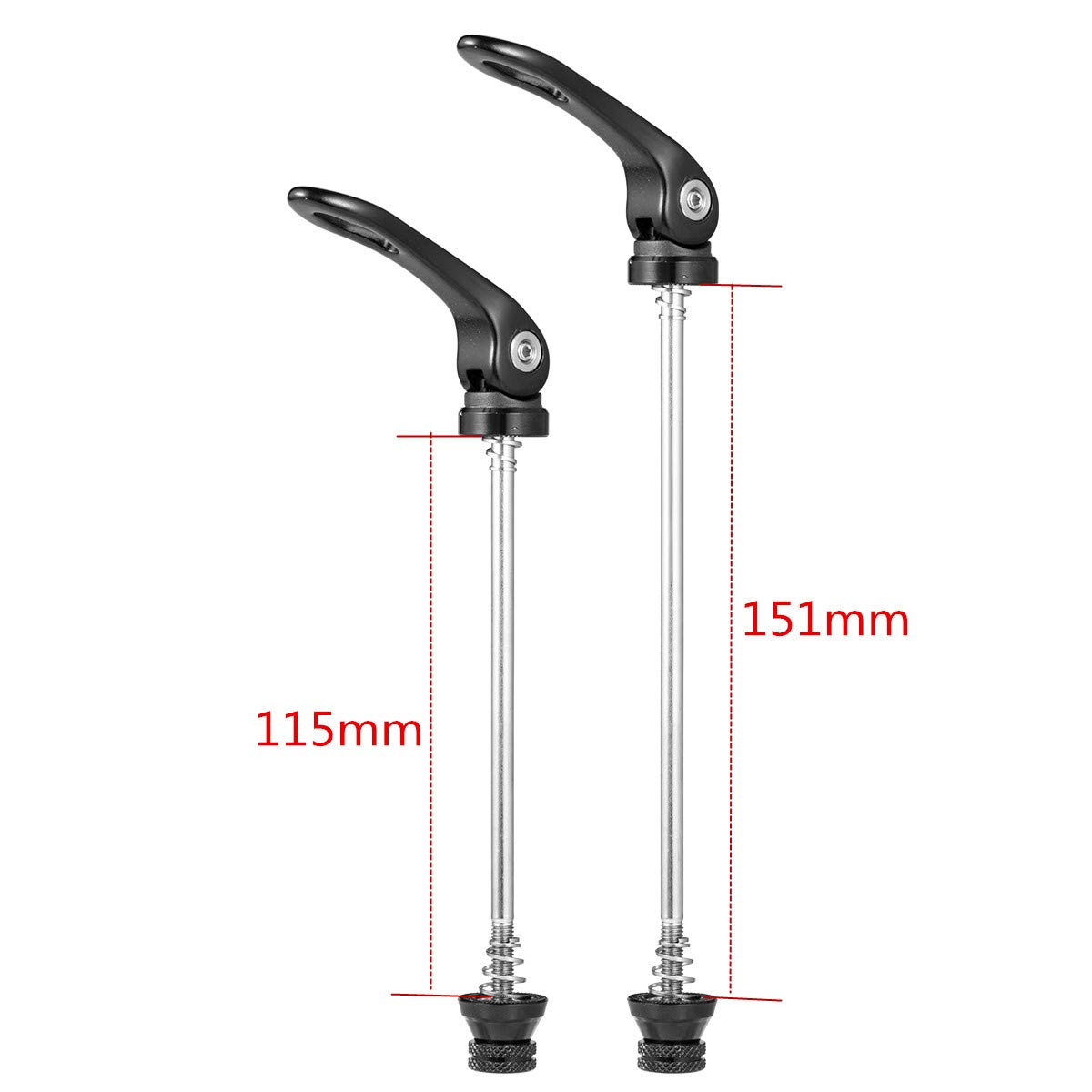 Chooee Quick Release Skewers Front & Rear Set - Lightweight Bike Axle for Mountain & Road Bikes (Red/Black) | Secure Wheel Fastening for Cycling & Commuting