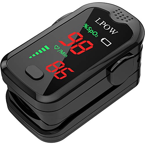 Portable Digital Oxygen Monitor with LED Display - Includes 2 Batteries & Lanyard - Perfect for Travel, Hiking, and Home Health Monitoring