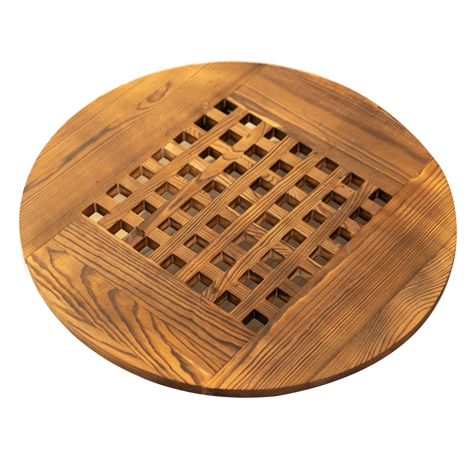 Heavy Duty Rolling Wooden Planter Caddy with 4 Lockable Wheels - 30cm Round Plant Stand for Indoor/Outdoor Potted Plants - Perfect for Moving Flower Pots, Herbs & Garden Decor on Patio, Deck or Balcony