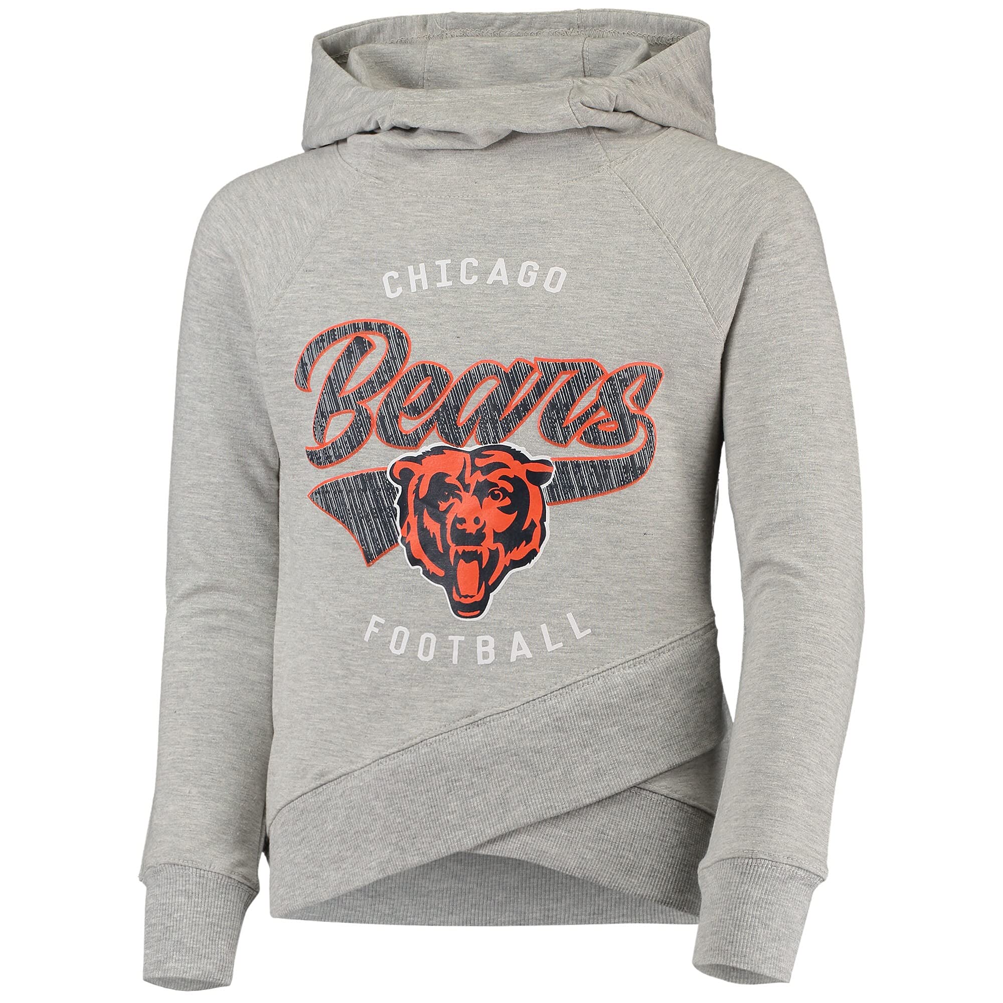 Outerstuff Girls Youth Heathered NFL Bossy Funnel Neck Pullover Hoodie - Warm & Stylish Football Sweatshirt for Kids, Perfect for Game Day, School & Outdoor Activities