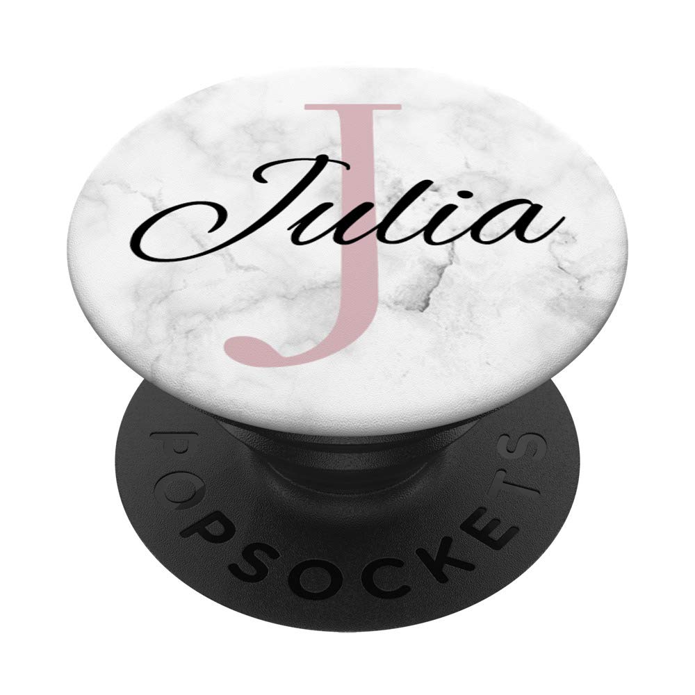 Julia Rose Pink Monogram Letter J PopSockets PopGrip - Swappable Phone Grip for iPhone, Samsung & Tablets | Cute Accessory for Girls, Teens & Women | Perfect for School, Work & Travel