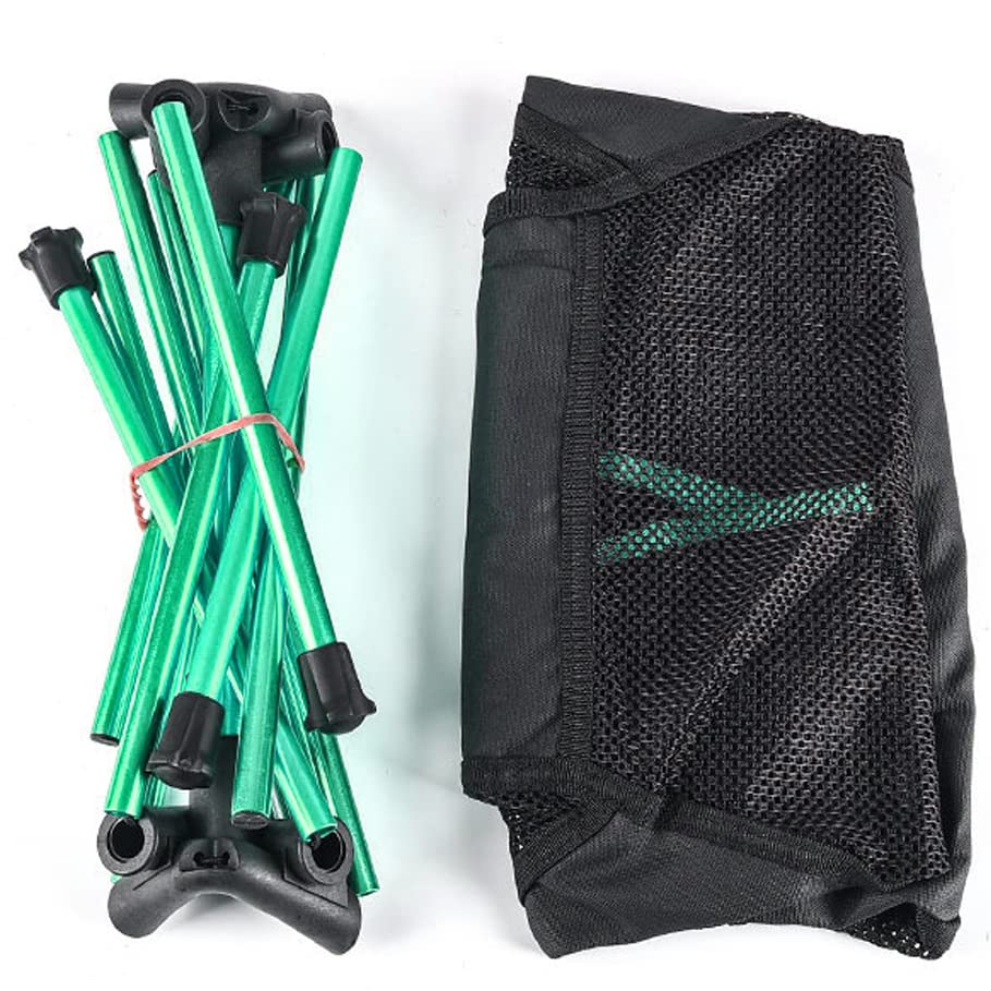 Kunova (TM) Lightweight Aluminum Folding Camping Chair - Portable Green Outdoor Chair for Backpacking, Lawn, Beach & Picnic - Perfect for Adults, Hiking, Travel & Relaxing in Nature