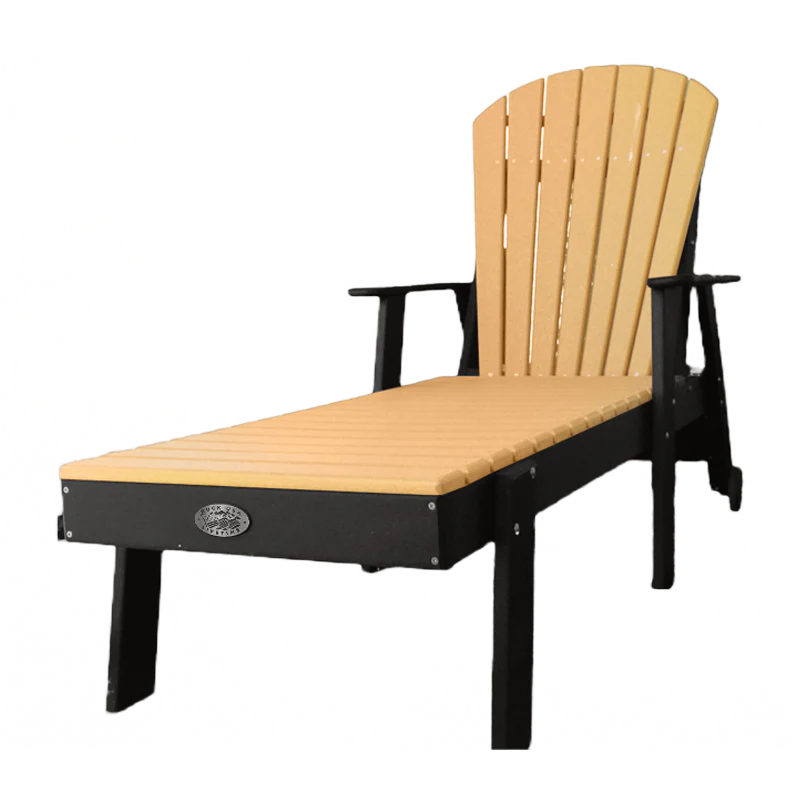 Buck USA Fan Back Outdoor Chaise Lounge - Heavy Duty Patio Reclining Chair with Adjustable Backrest | Perfect for Poolside, Beach, Backyard Relaxation & Sunbathing