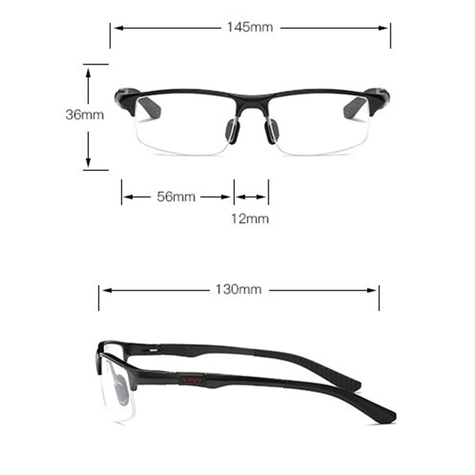 Photochromic Reading Glasses for Men - Lightweight Progressive Multifocal Computer Glasses with Aluminum Magnesium Half-Frame (Indoor/Outdoor Use for Reading, Working & Driving) | Perfect for Office, Home & Commuting