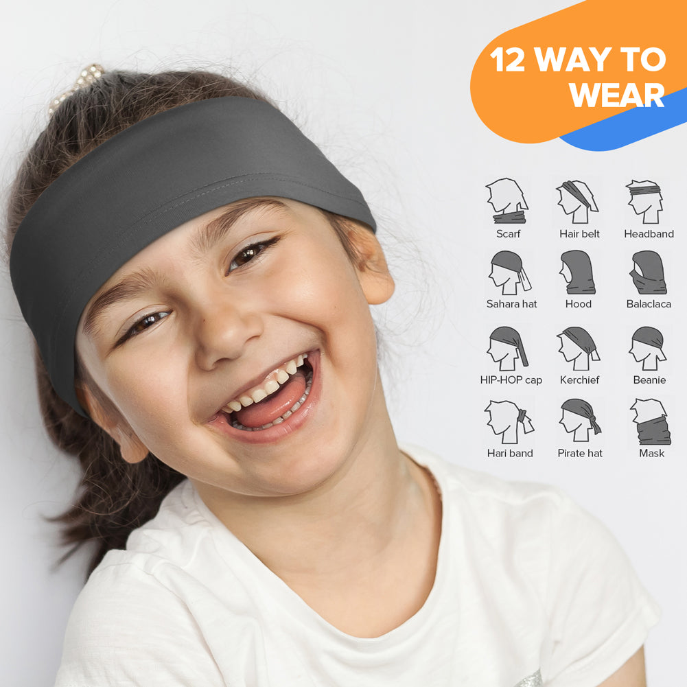TJKL102 (3 Pack) Kids Bandanas & Neck Gaiters - Soft Cotton Face Coverings for Outdoor Play, Sports & Sun Protection - Unisex Children's Fashion Accessories for Hiking, Cycling & School Activities