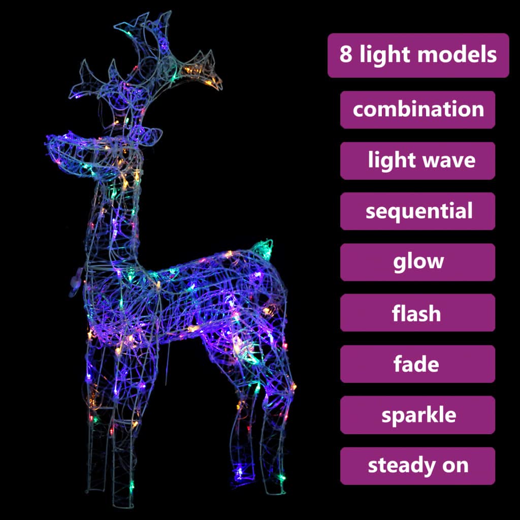 90 LED Acrylic Reindeer Christmas Decoration - 23.6