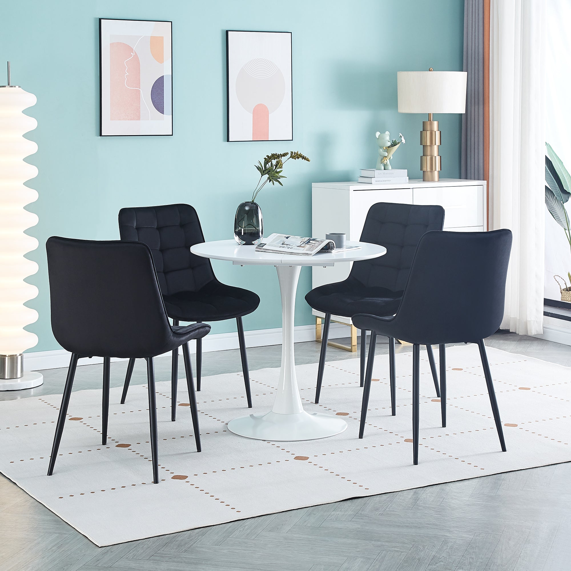 Modern Black Dining Chairs Set of 2 - Contemporary Style with Easy Assembly for Restaurants, Cafes, Offices & Living Rooms - Perfect for Home Dining & Commercial Spaces