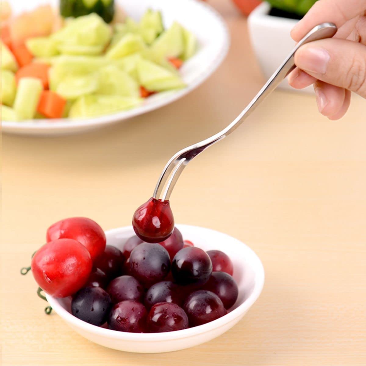 Stainless Steel Fruit Forks Set of 10 - Portable Dessert Forks for Fruit, Cake, Cheese - Perfect for Restaurants, Cafeterias, Home Parties & Picnics