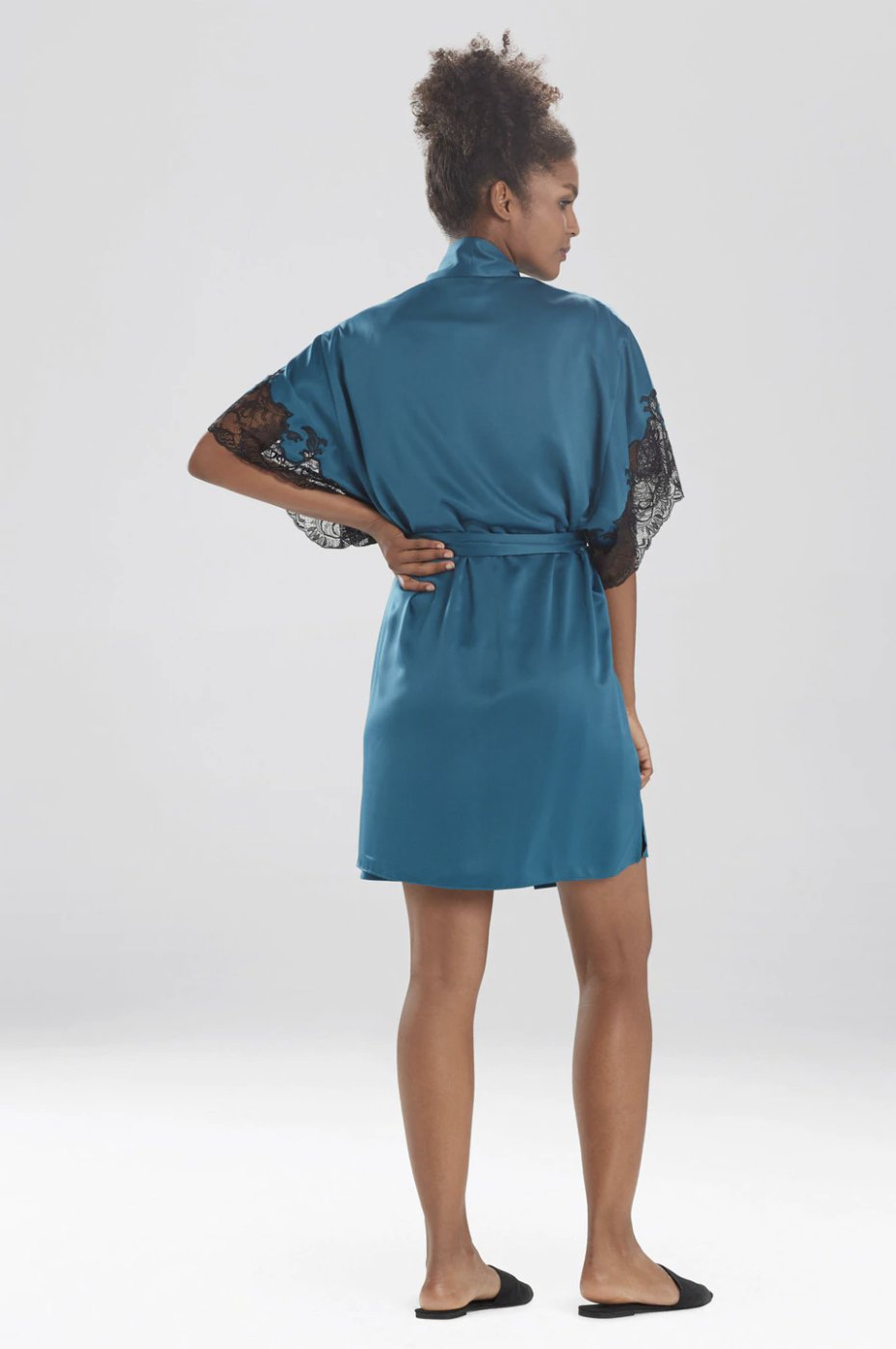 Natori Plume Kimono Robe - Women's Lightweight Floral Printed Wrap Robe for Spa, Lounge & Home Relaxation