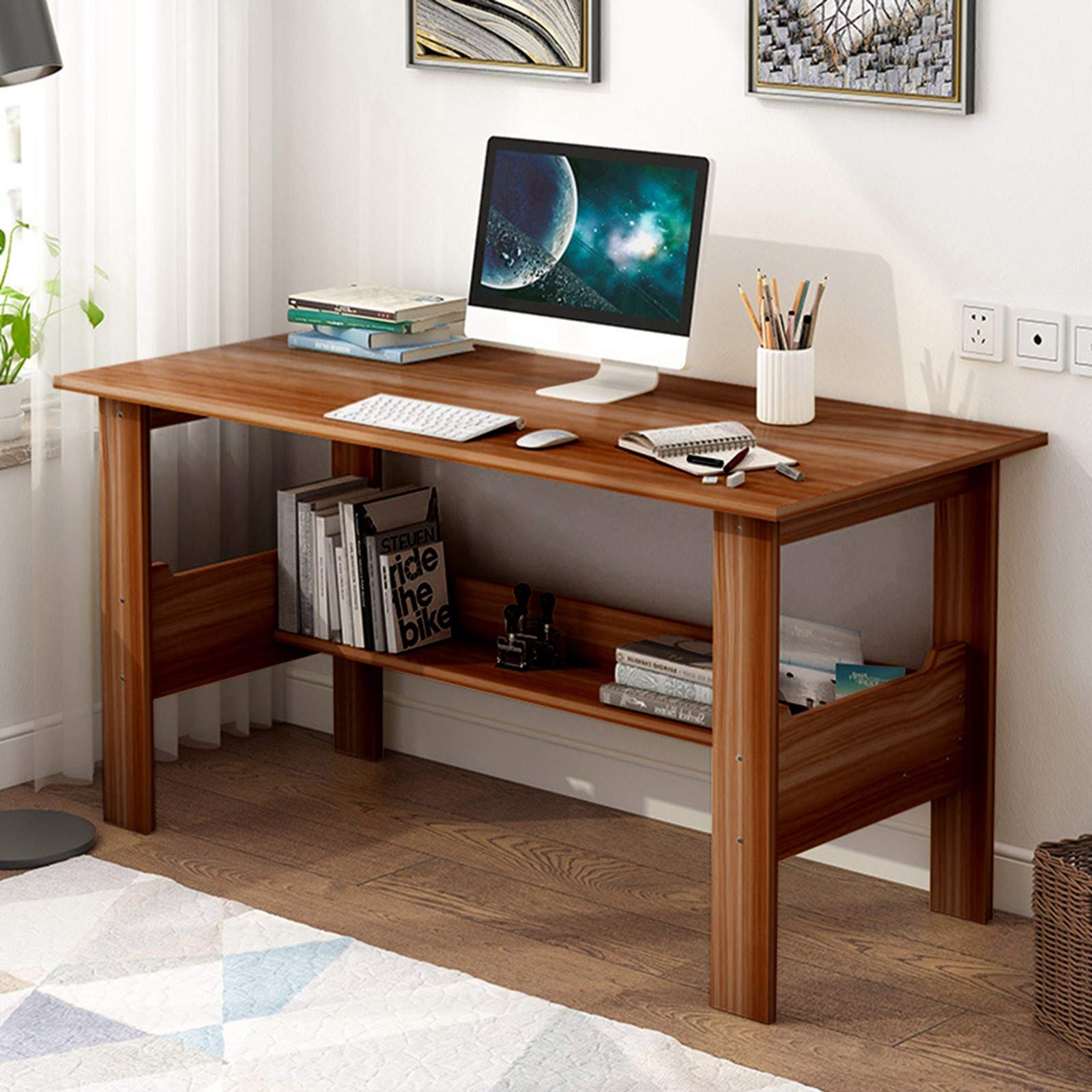 Modern Simple Writing Desk - Home Office Computer Desk for Study, Work & Gaming | Ergonomic Study Desk for Students & Professionals | Compact Design for Small Spaces & Apartments