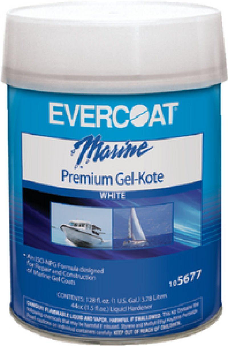 Evercoat Gel KOTE Fiberglass Repair Kit - White Gallon (1 Gallon) for Automotive, Marine & RV Fiberglass Repairs & Restorations