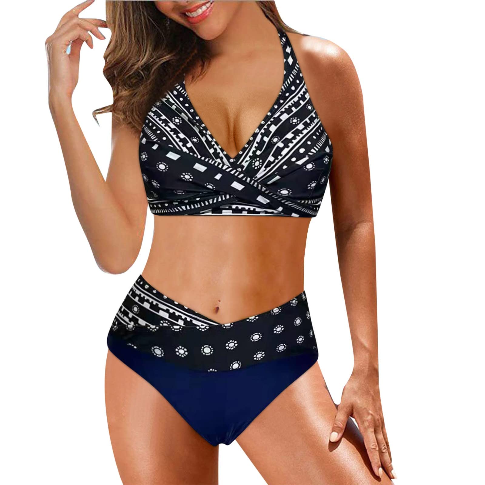 MOKINGTOP Women's Bikini Swimsuits - Sexy Tankini Top with Boy Shorts, 2 Piece Athletic Swimwear for Beach, Pool & Summer Vacation