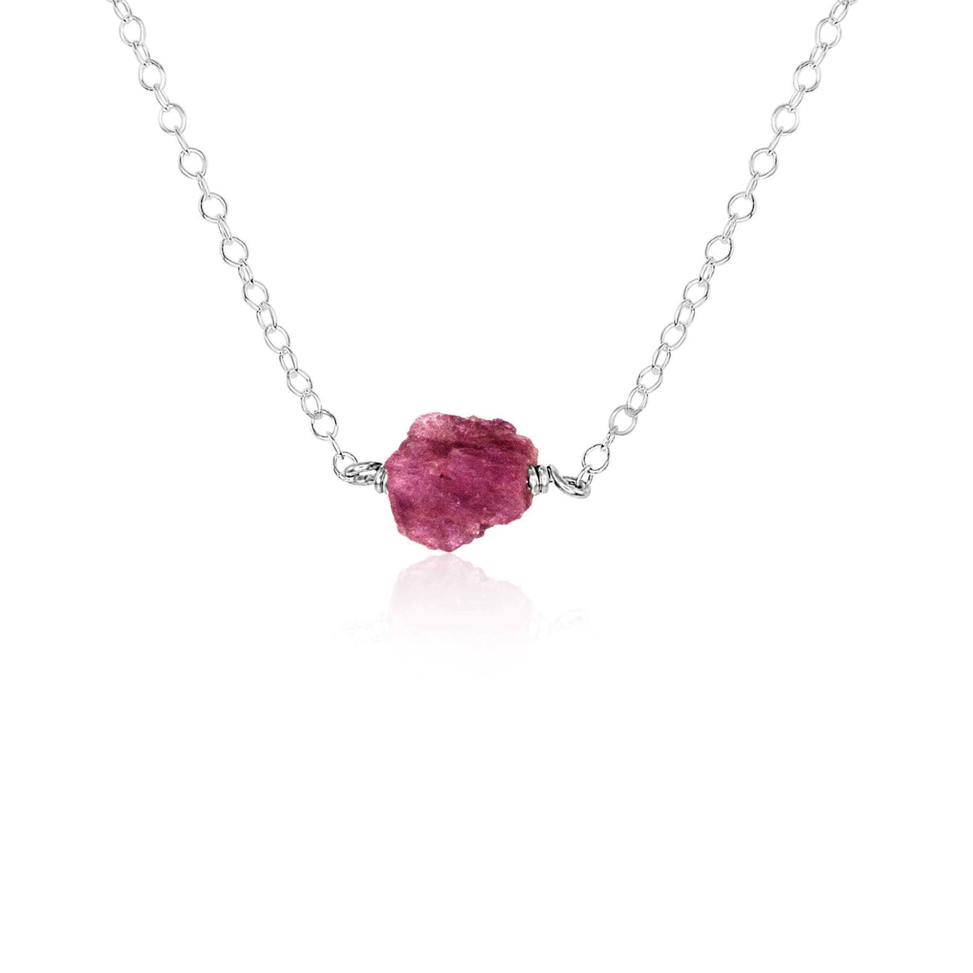Natural Raw Pink Tourmaline Crystal Pendant Necklace - Healing Stone Jewelry for Women, Boho Chic Accessory | Perfect for Meditation, Yoga & Spiritual Gifts