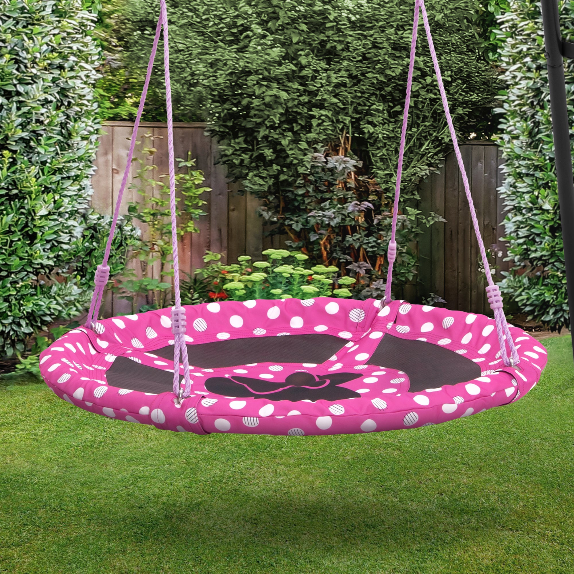 Minnie Mouse 40 Inch Saucer Swing for Kids - Fun Outdoor Play Equipment for Backyard, Park, and Playground Adventures