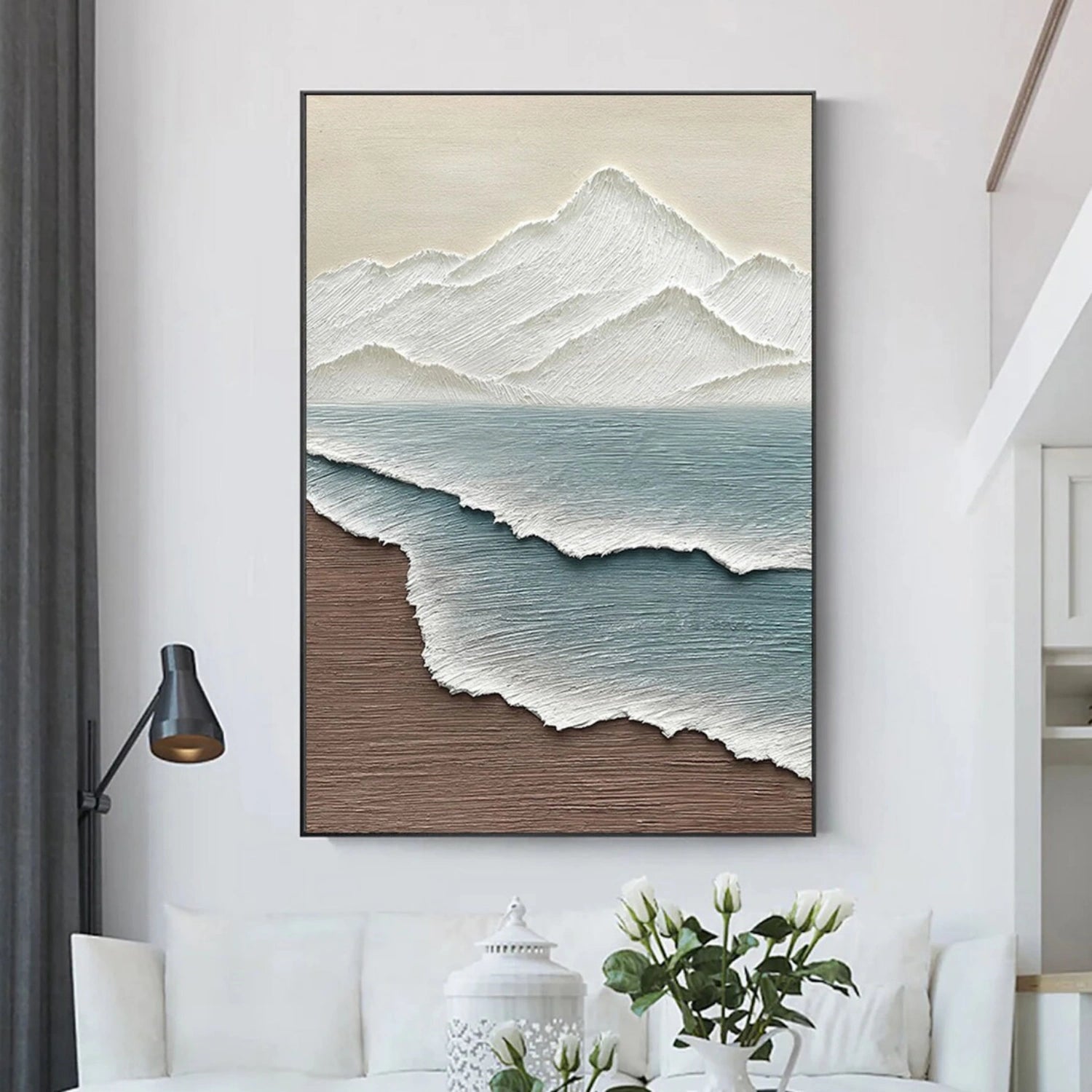 Ocean And Sky Painting #OS 249 - Stunning Coastal Wall Art for Beach House Decor, Living Room & Bedroom