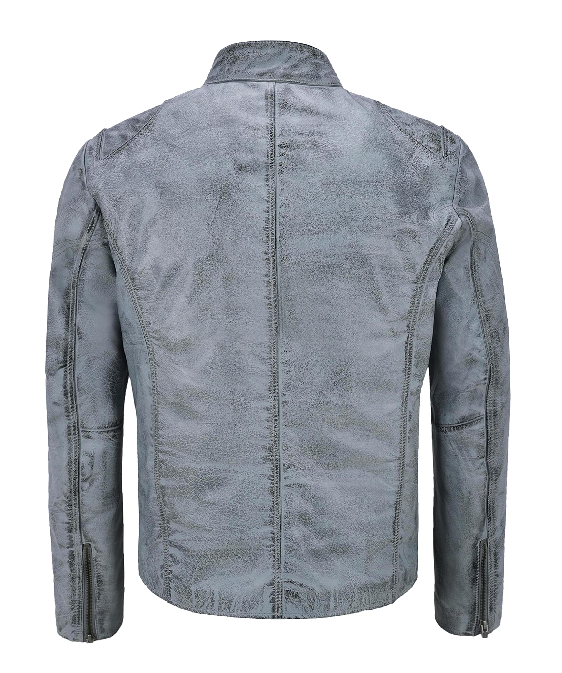 Premium HANDSY Genuine Leather Jackets for Men - Stylish Motorcycle & Biker Jacket - Durable Real Leather Outerwear for Riding & Casual Wear