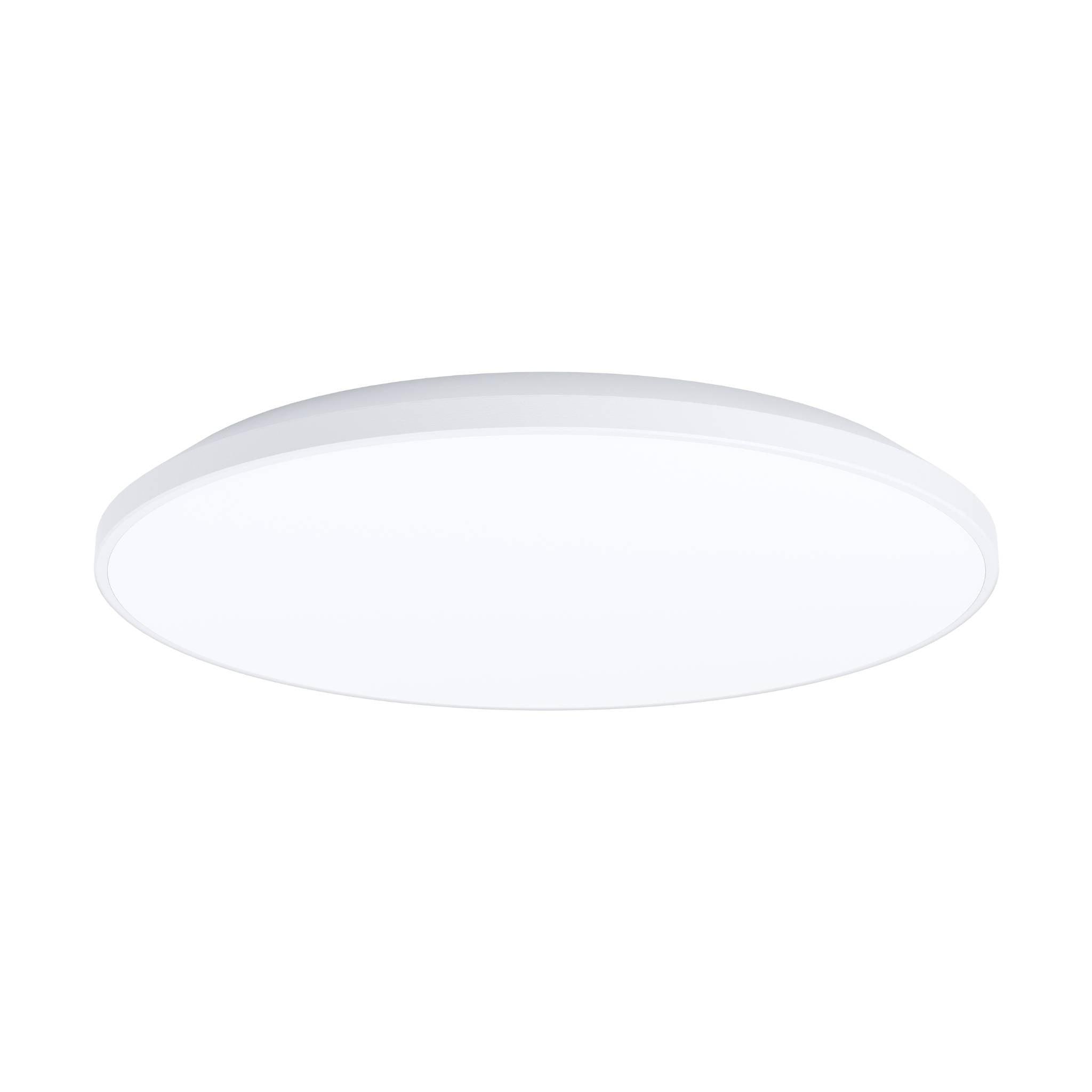 Eglo Crespillo 20-Inch White LED Round Flush Mount Ceiling Light - Modern Dimmable Fixture for Bedroom, Kitchen, Hallway & Office Lighting