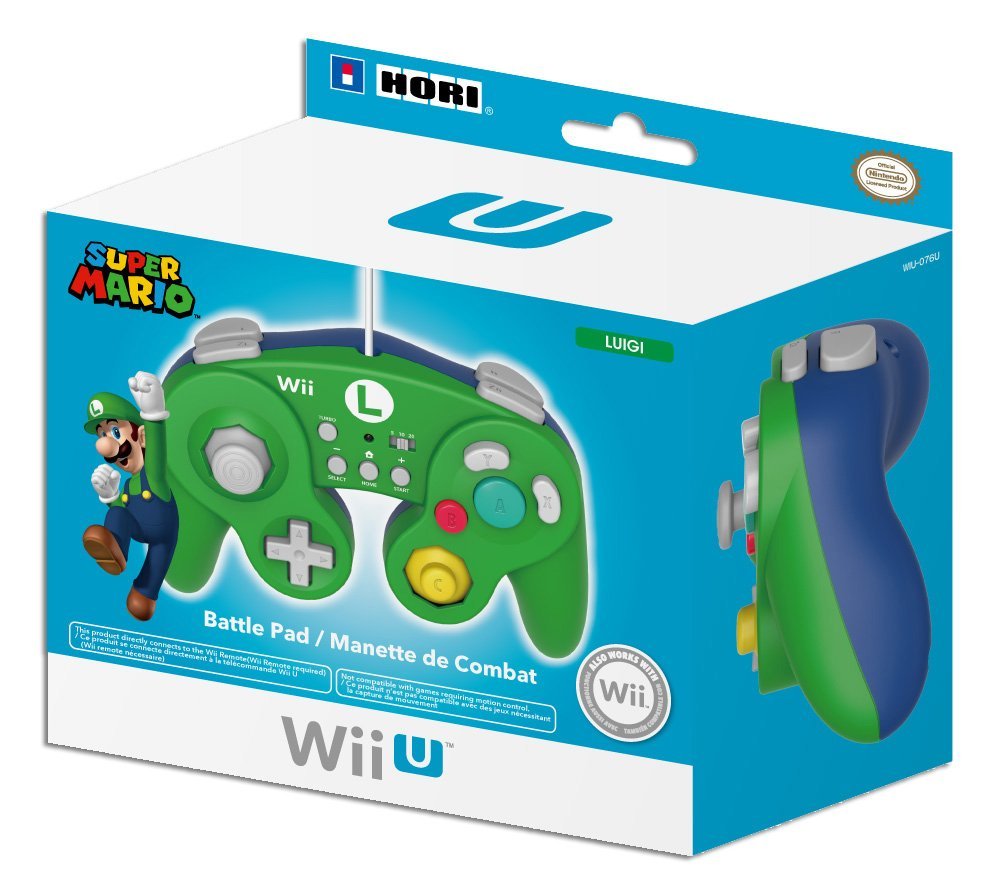 HORI Luigi Battle Pad for Wii U with Turbo Function - Nintendo Wii U Controller (Renewed) - Perfect for Super Smash Bros & Mario Kart Gaming Sessions