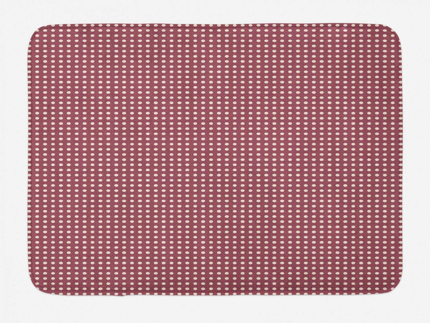 Ambesonne Retro Polka Dot Bath Mat - Non-Slip Plush Bathroom Rug with Vintage Design, 29.5