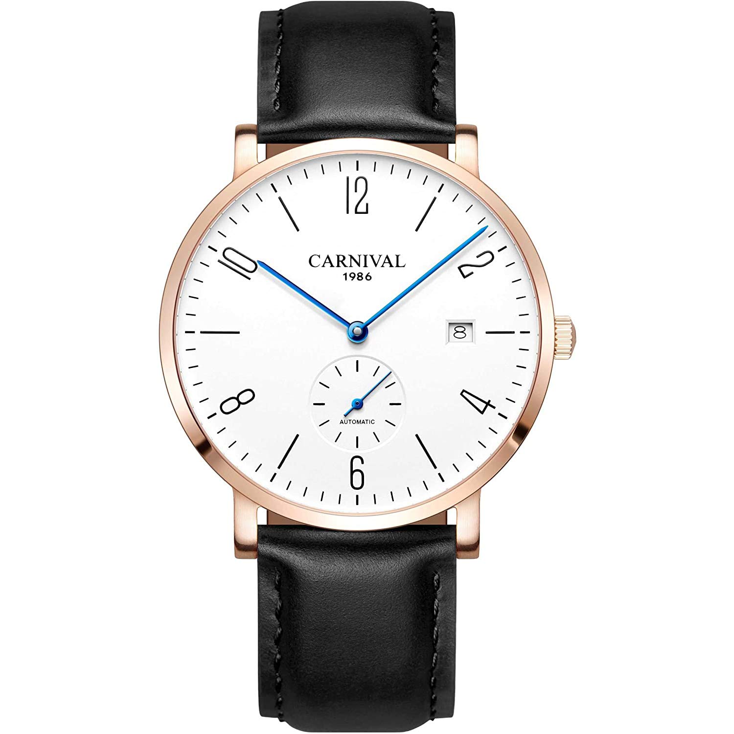 MASTOP Ultra Thin Automatic Mechanical Watch for Men - Luxury Business Dress Watch with Genuine Leather Strap, Waterproof, Perfect Gift for Him | Office, Formal Events, Daily Wear