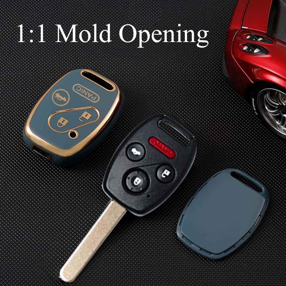 Premium Soft TPU Key Fob Cover with Metal Keychain - Compatible with Honda Accord, Civic, EX, Pilot, CR-V - Durable Protection Case (White) | Perfect for Everyday Use, Car Enthusiasts & Gift Giving