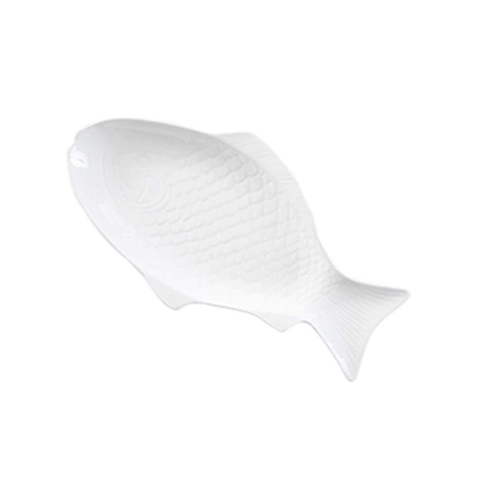White 11-Inch Ceramic Fish-Shaped Dinner Plate - Creative Tableware for Snacks, Appetizers & Food Storage | Perfect for Parties, Home Decor & Unique Gift Ideas