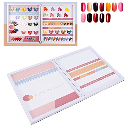 95 Color Nail Polish Swatch Book with Magnetic Closure - Professional Nail Art Display Stand for Salon & DIY - UV Gel Color Chart Cards for Nail Technicians & Enthusiasts - Perfect for Nail Polish Organization & Client Consultations
