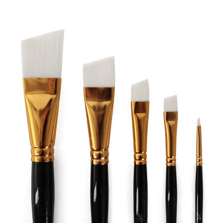 Premium Angular Synthetic Bristle Paint Brush - Professional Artist & DIY Painting Tool for Canvas, Walls & Furniture