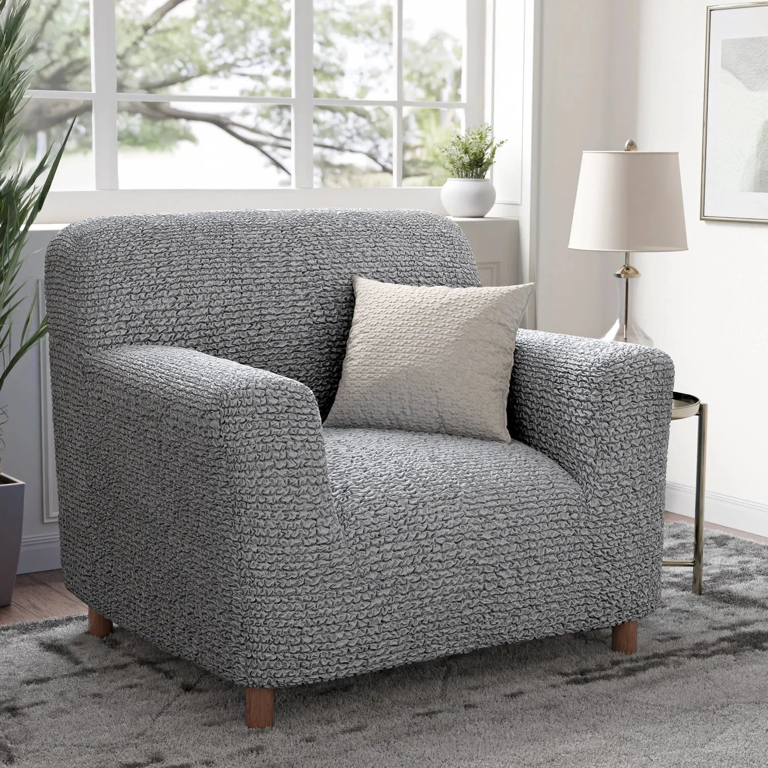 Microfiber Armchair Slipcover - Stretchable Furniture Protector for Living Room, Bedroom & Office - Easy Washable Sofa Cover for Pets & Kids