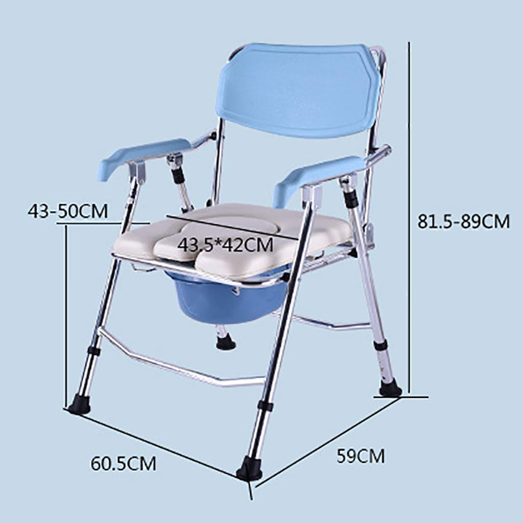 3 in 1 Bedside Commode Chair - Adjustable Height Toilet Safety Frame with Padded Arms & Commode Bucket - Medical Grade Aluminum Alloy for Elderly & Disabled - Home Bathroom & Hospital Use
